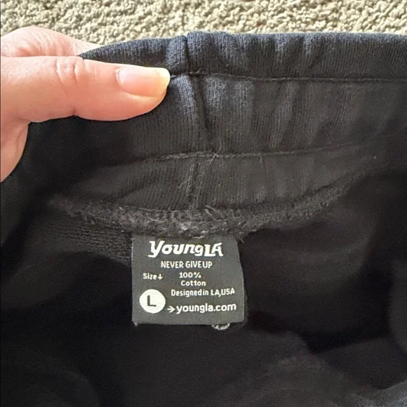 YoungLA Black Cargo Jogger Sweatpants - Picture 3 of 3